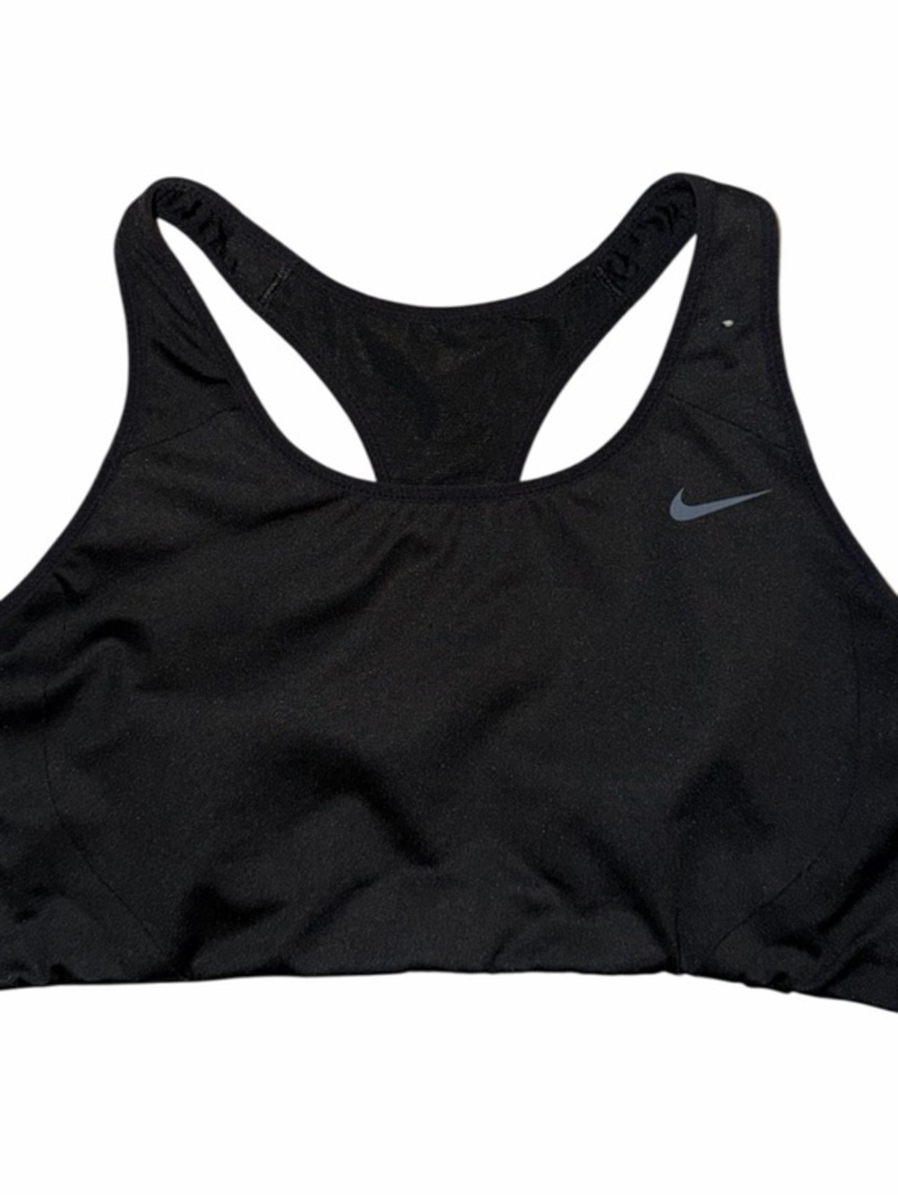 Nike Black Racerback Performance Sports Bra with Grey Swoosh